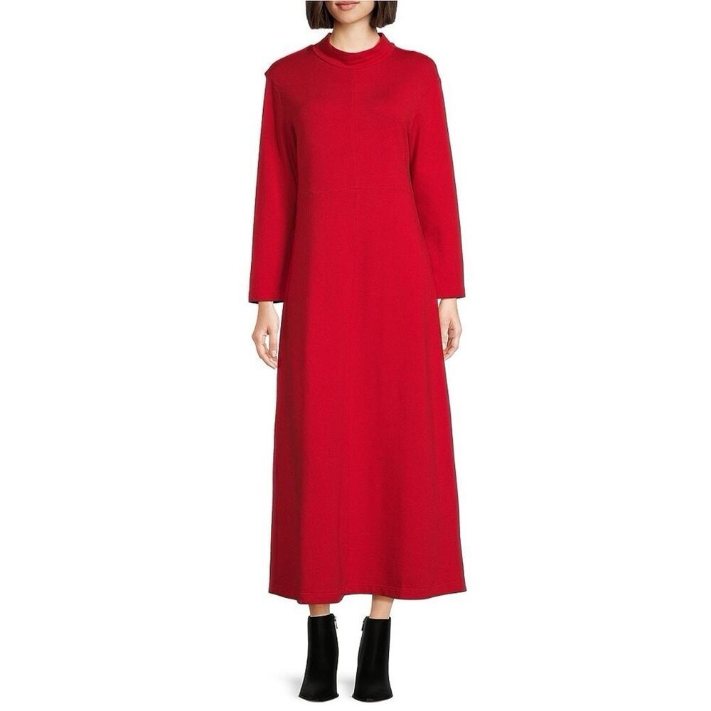 NWT Bryn Walker Weekend Lagen Look Bamboo French Terry Mock Neck Dress XXS